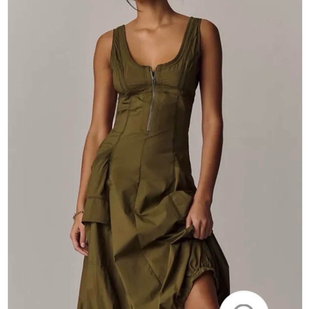 Olive Green Fast Pack Bubble Hem Women's Dress